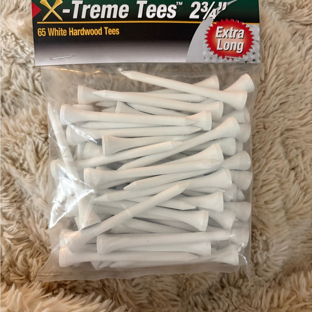 World of Golf White Hardwood Tees - Extra Long
